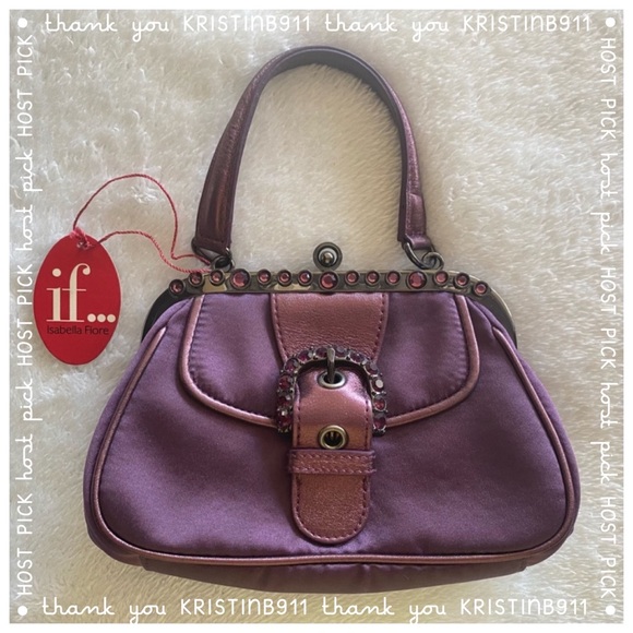 Isabella Foire Satin Doll Ariel purse in purple - Picture 2 of 12